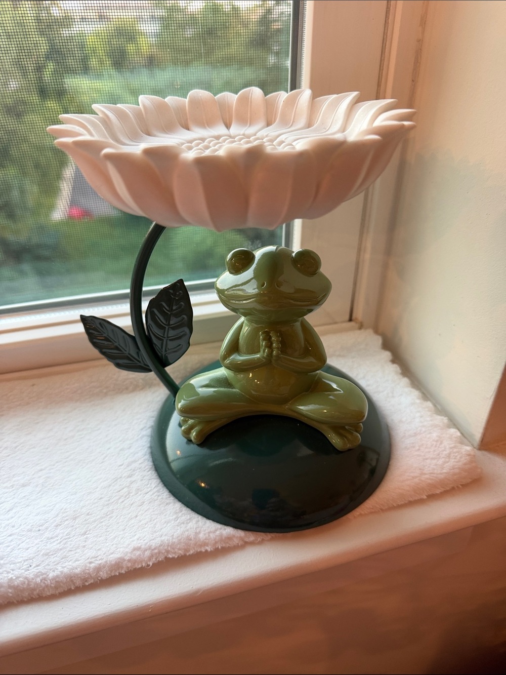 Bath & Body Works Green Frog Candle Holder